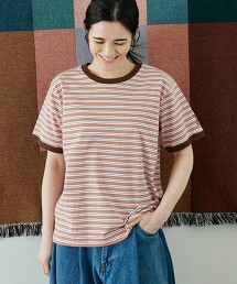 【預購】【DOD】復古滾邊條紋短袖T恤