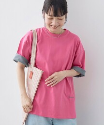 袖口配色LOGO刺繡T恤