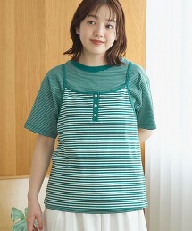 亨利領背心拼色T恤套組