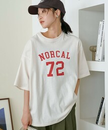 減輕汗漬 數字LOGO印花寬鬆T恤