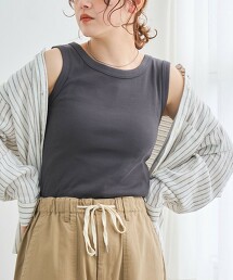 簡約羅紋針織坦克背心