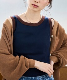 簡約羅紋針織坦克背心