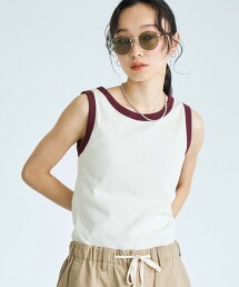 簡約羅紋針織坦克背心