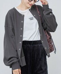 愛心刺繡毛圈布開襟衫