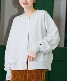 愛心刺繡毛圈布開襟衫