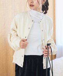 燈芯絨毛圈布壓釦開襟衫