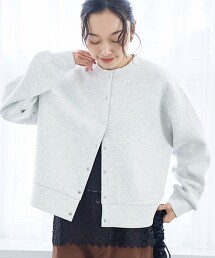 瓦楞壓釦開襟衫