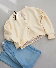 瓦楞壓釦開襟衫