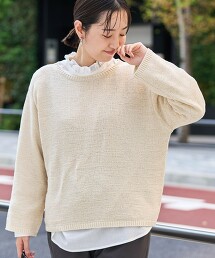 織帶毛線船領針織衫
