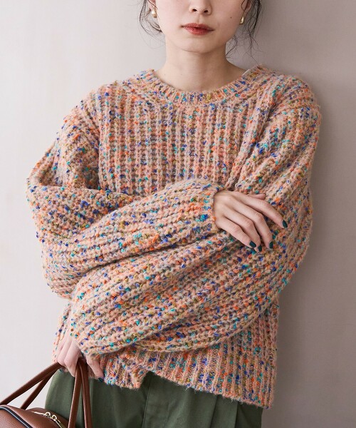 彩色棉粒毛線針織