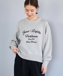 仿衛衣拼色LOGO針織