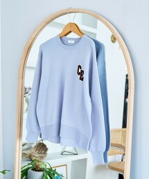 仿衛衣拼色LOGO針織