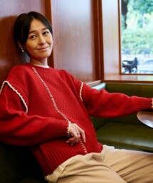 配色壓線拼布針織