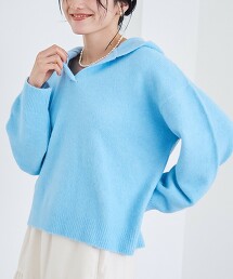 柔軟蓬鬆連帽針織衫