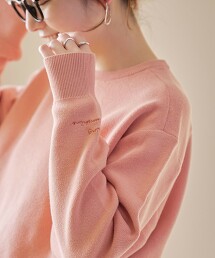 袖刺繡仿衛衣細針腳針織衫