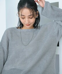 仿紙紗畔編船領針織上衣