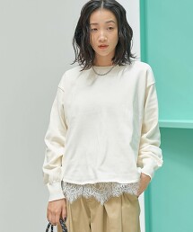 【成套單品】下擺蕾絲層次針織套裝