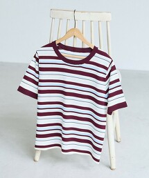 多彩橫條紋短袖夏日針織