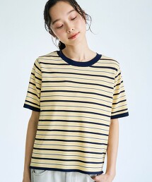 多彩橫條紋短袖夏日針織