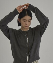 柔軟觸感配色層次風針織開襟衫