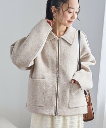 翻領雙拉鍊針織外套