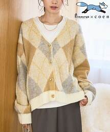 PENNEYS特別訂製 拼色緹花起毛針織外套