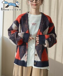 PENNEYS特別訂製 拼色緹花起毛針織外套