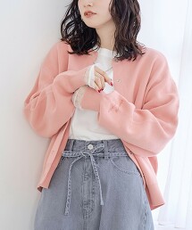 袖刺繡仿衛衣細針腳針織外套