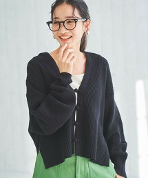 半畦編V領中國風開襟外套