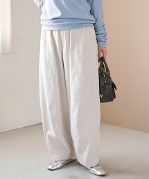 聚酯斜紋布繭型長褲