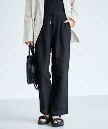 涼感亞麻嫘縈寬版直筒褲