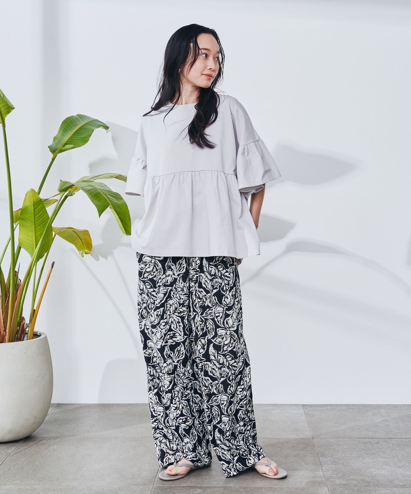 葉子印花輕便寬褲｜coen｜UNITED ARROWS LTD. 官方購物網站