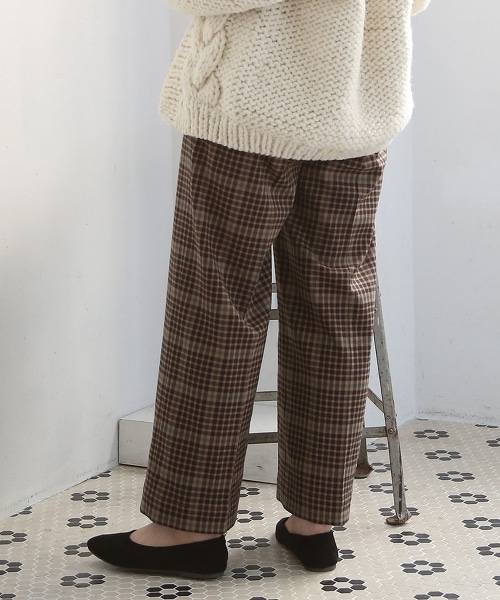 格紋寬褲II