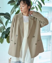 仿羊毛雙排扣西裝外套