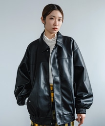 台灣限定 仿皮革口袋拉鍊夾克