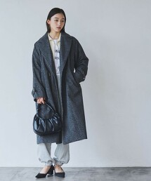 混色寬版切斯特大衣