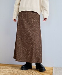 豹紋印花荷葉裙