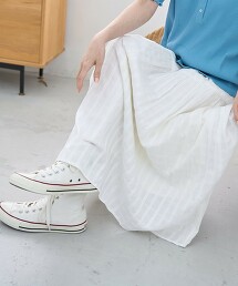 米白格紋緹花蛋糕裙