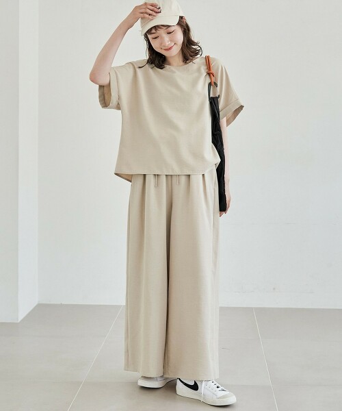 【成套組合】亞麻觸感T罩衫套裝