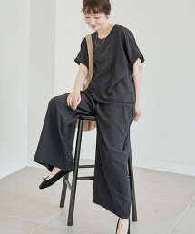 【成套組合】亞麻觸感T罩衫套裝