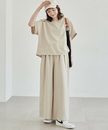 【成套組合】亞麻觸感T罩衫套裝