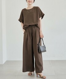 【成套組合】亞麻觸感T罩衫套裝