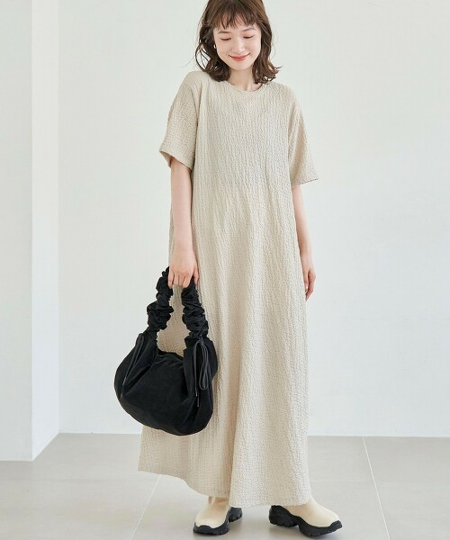 爆米花短袖洋裝