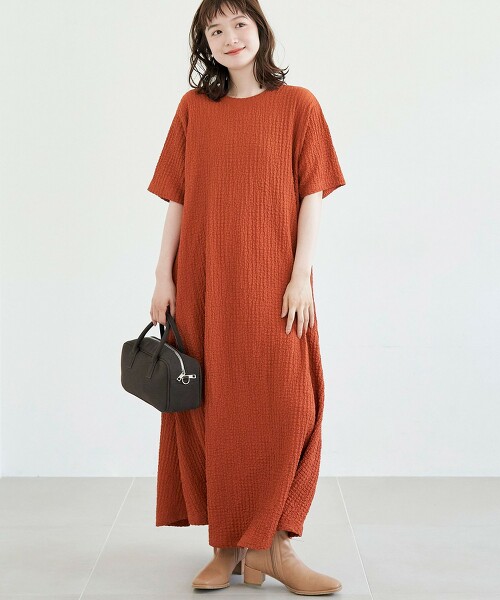 爆米花短袖洋裝