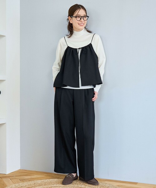 【成套單品】仿羊毛吊帶背心長褲套裝