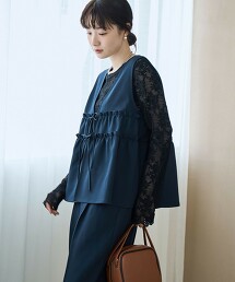 【成套單品】仿亞麻背心＆長褲套裝