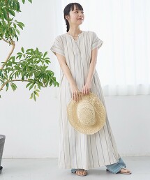 【MARKET】開襟領法式袖洋裝