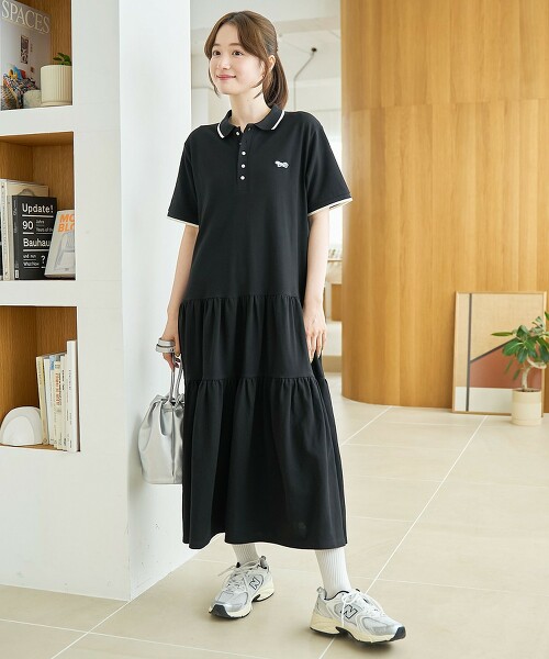 PENNEYS特別訂製 配色線條蛋糕POLO領洋裝