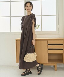 鏤空設計蕾絲拼接洋裝