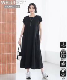 【WELLTECT】接觸冷感抗UV USA美國棉袖綁結傘狀洋裝